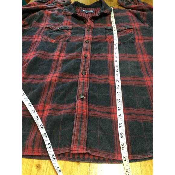 32 Bar Blues Mens Plaid Flannel Button Front Shirt Size XXL Lined Warm Work - Picture 7 of 8